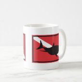 Haifisch-Tauchflagge Kaffeetasse (VorderseiteRechts)