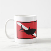 Haifisch-Tauchflagge Kaffeetasse (Links)