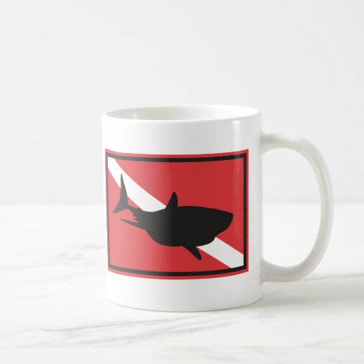 Haifisch-Tauchflagge Kaffeetasse (Rechts)