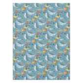 Haifisch Trendy unter dem Meeresthema Grüner Hinte Tischdecke (Vorderseite)