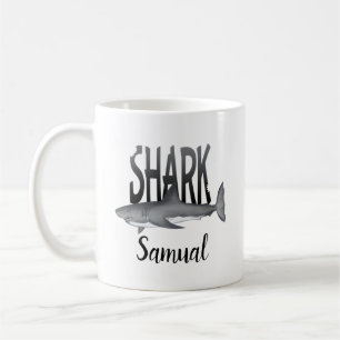 Haifisch-Typografie Cooler Ozean Personalisiertes Kaffeetasse