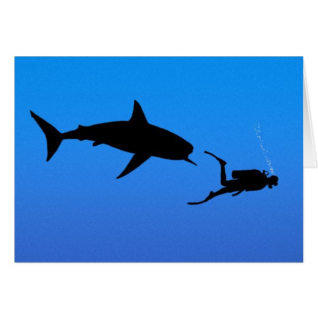 Haifisch und UNTERWASSERATEMGERÄT (Vorderseite (Horizontal))
