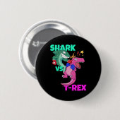 Haifisch vs. Dinosaurier T Rex Boxhandschuhe für K Button (Vorne & Hinten)
