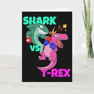Haifisch vs. Dinosaurier T Rex Boxhandschuhe für K Karte