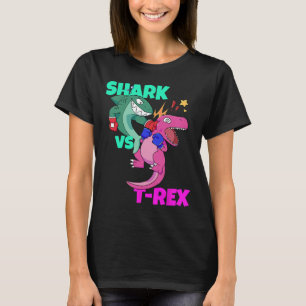 Haifisch Vs Dinosaurier T Rex Boxhandschuhe Für Ki T-Shirt