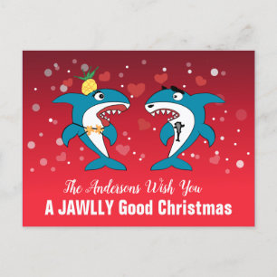 Haifisch-Weihnachten Feiertagspostkarte