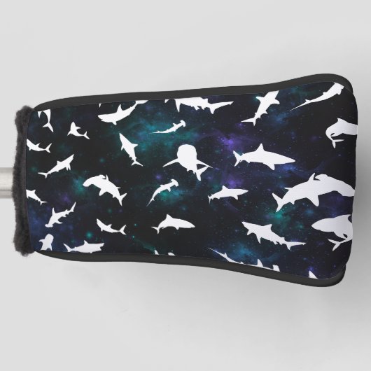 Haifisch-weißer Schatten auf der Dunklen Galaxie Golf Headcover (Vorderseite)