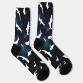 Haifisch-weißer Schatten auf der Dunklen Galaxie Socken (Rechts)