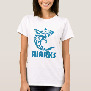 Haifisch-zeitgenössischer Strudel-Entwurf T-Shirt