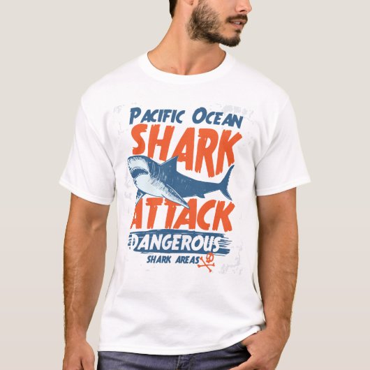 Haifischangriff T - Shirt des pazifischen Ozeans (Vorderseite)