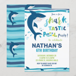 Haifischbecken Geburtstagsparty Shark Boy Einladung