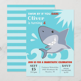 Haifischbecken Geburtstagsparty Sharktastic Einladung