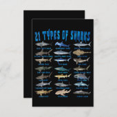 Haifische 21 Arten von Haien Dankeskarte (Vorne/Hinten)