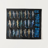 Haifische 21 Arten von Haien Wandteppich (Vorderseite (Horizontal))