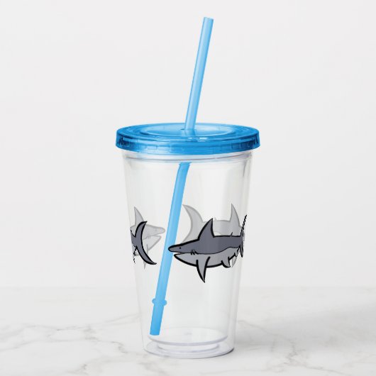 Haifische Acryltrinkbecher (Rückseite)