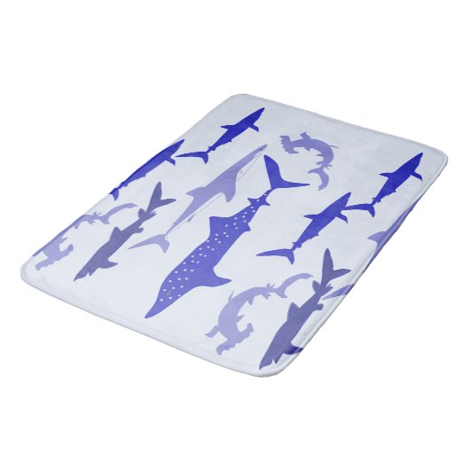 Haifische blau badematte (Schrägansicht)