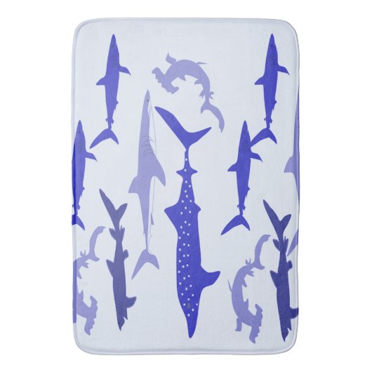 Haifische blau badematte (Vorderseite Vertikal)