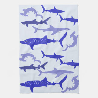 Haifische blau handtuch