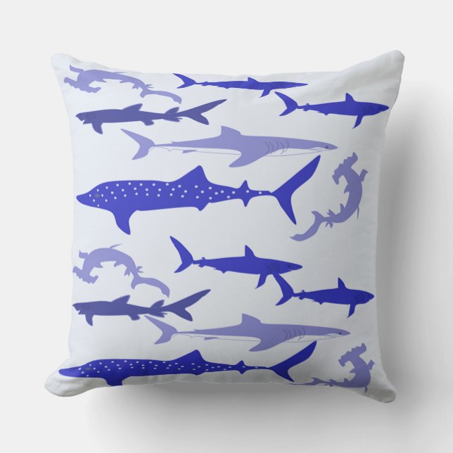 Haifische blau kissen (Vorderseite)
