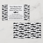Haifische - elegantes Schwarzweiss-Haifisch-Muster Visitenkarte (Vorne/Hinten)