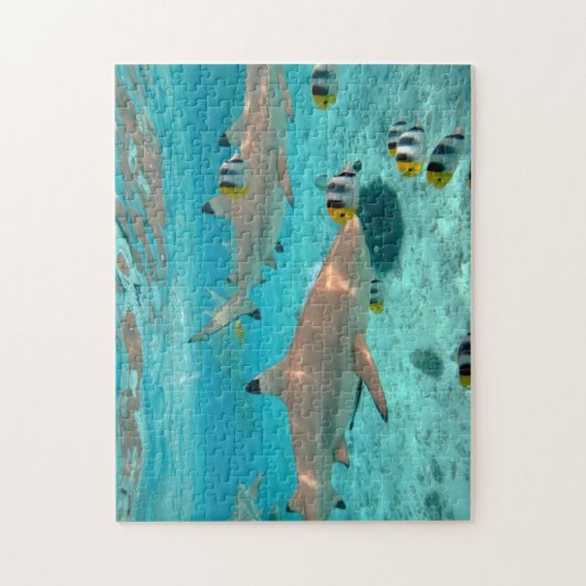 Haifische im Bora Bora Puzzlen Lagune Puzzle (Vertikal)