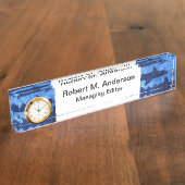 Haifische im tiefen blauen Meer Namensplakette (Seite)