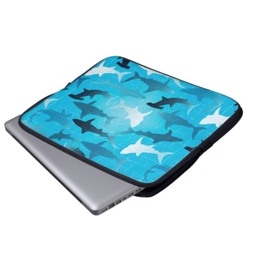 Haifische! Laptopschutzhülle (Vorne Knopf)