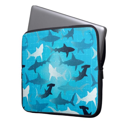 Haifische! Laptopschutzhülle (Vorderseite Links)