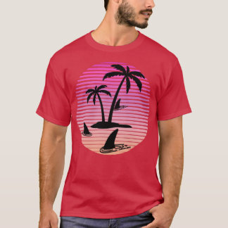 Haifische mit Palmenhain im Wasserhaar T-Shirt