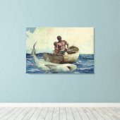 Haifischfang, 1885 leinwanddruck (Insitu (Holzboden))