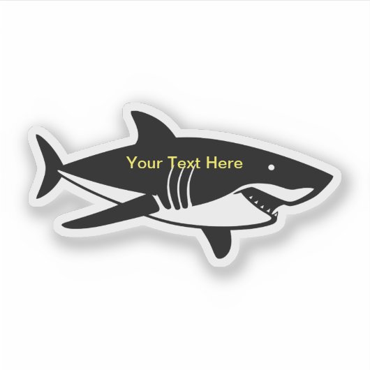 Haifischfisch - angepasste Form Aufkleber (Vorderseite)