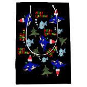 Haifischfisch Weihnachtsgeschenke Taschen Mittlere Geschenktüte (Vorderseite)