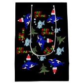 Haifischfisch Weihnachtsgeschenke Taschen Mittlere Geschenktüte (Rückseite)