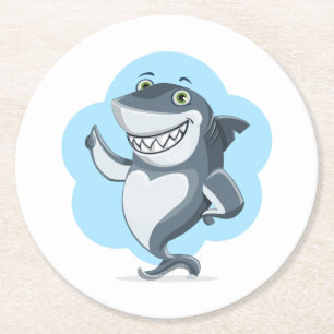 Haifischfisch-Zuhause personalize Destiny's Runder Pappuntersetzer