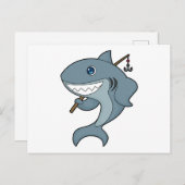 Haifischfischfischerei - Fischfangstange Postkarte (Vorne/Hinten)