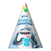 Haifischflossen-Kindergeburtstag Partyhütchen (Vorderseite)