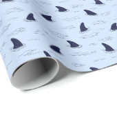Haifischflossen-Ozeanmuster Geschenkpapier (Rolleneckpunkt)