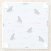 Haifischflossen-Ozeanmuster Glasuntersetzer (Rückseite)