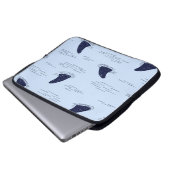 Haifischflossen-Ozeanmuster Laptopschutzhülle (Vorne Knopf)