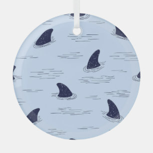 Haifischflossen-Ozeanmuster Ornament Aus Glas