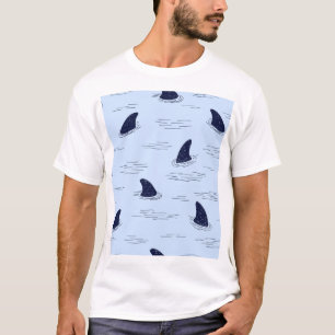 Haifischflossen-Ozeanmuster T-Shirt