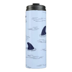 Haifischflossen-Ozeanmuster Thermosbecher