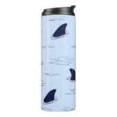 Haifischflossen-Ozeanmuster Thermosbecher (Nach links gedreht)