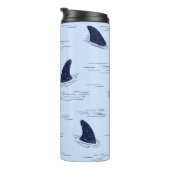 Haifischflossen-Ozeanmuster Thermosbecher (Nach rechts gedreht)