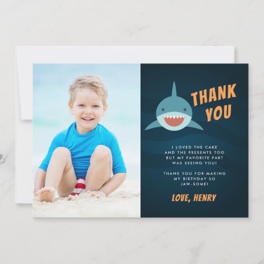Haifischköder | Flat Dankeschön Fotokarte Dankeskarte (Vorderseite)