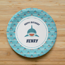 Haifischköder | Personalisierte Geburtstagspartei Pappteller