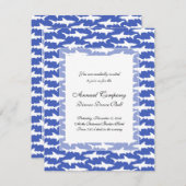 Haifischschule Funny Blue und White Einladung (Vorne/Hinten)