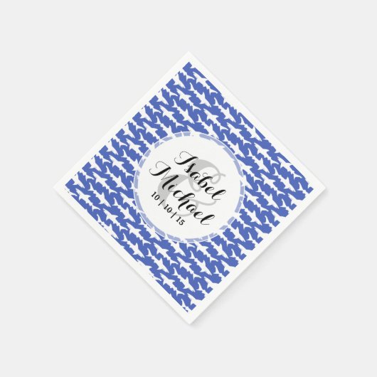 Haifischschule Funny Blue und White Serviette (Ecke)