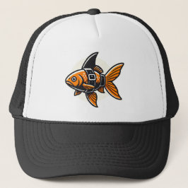 Haiflossen-Goldfisch-T-Shirt von Vin Zzep Truckerkappe