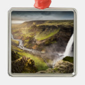 Haifoss Waterfall | Sommer in Island Ornament Aus Metall (Vorne)
